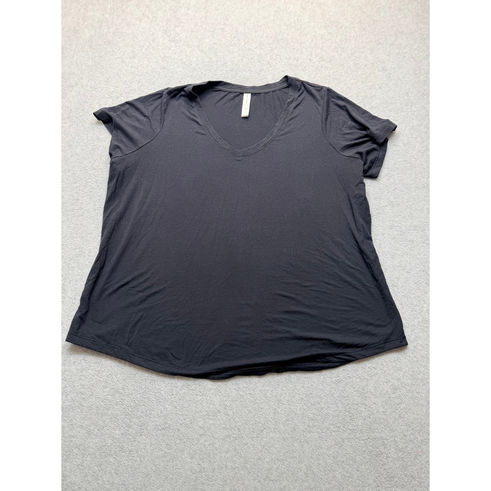 Athleta Essential V Neck Tee Black Short Sleeve T-Shirt Plus Size 2X